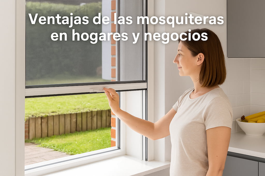 instalacion-mosquiteras-barcelona-mujer-bajando-mosquitera